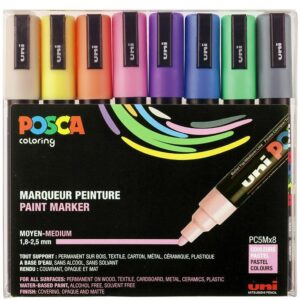 Posca Tuscher - PC-5M - 8 stk. - Pastelfarver