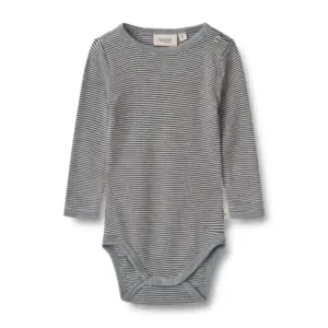 Uld body langærmet Lucca - Navy Stripe - 56