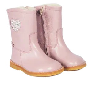 Vandafvisende TEX-støvle med glitterhjerte - MAUVE - 27