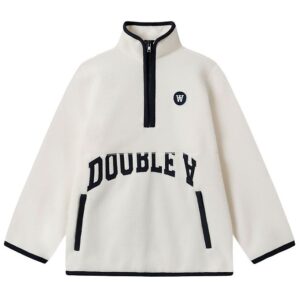 Wood Wood Fleecetrøje - Don - Off White m. Navy