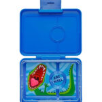 Yumbox Madkasse m. 3 Rum - Bento Snack - Surf Blue - Dino Tray