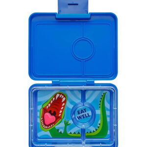Yumbox Madkasse m. 3 Rum - Bento Snack - Surf Blue - Dino Tray