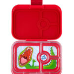 Yumbox Madkasse m. 4 Rum - Bento Panino - Wow Red - Dino Tray