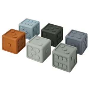 Liewood Babylegetøj - 6 stk. - Silikone - Gloria - Terninger