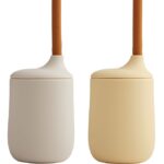 Liewood Kopper m. Sugerør - 2-pak - Silikone - Ellis - Sandy Mul