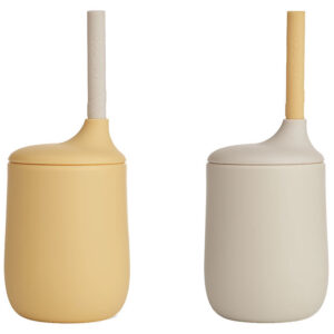 Liewood Kopper m. Sugerør - Silikone - 2-Pak - Ellis - Jojoba/ S