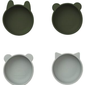 Liewood Skåle - Silikone - Iggy - 4 stk. - Hunter Green Mix
