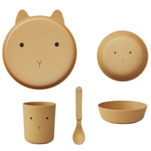 Liewood Spisesæt - Bioplast - 4 dele - Brody - Rabbit Yellow Mel