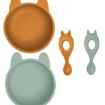 Liewood Spisesæt - Silikone - 4 dele - Evan - Mustard/Peppermint