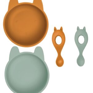 Liewood Spisesæt - Silikone - 4 dele - Evan - Mustard/Peppermint