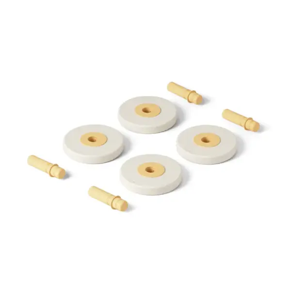 4 x Foam wheels Sand Grey / Honey Yellow
