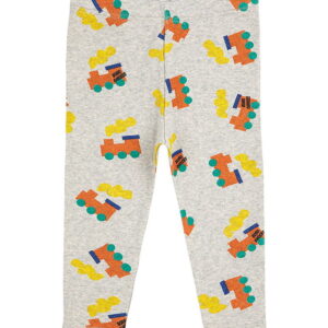 Bobo Choses Leggings - Choo Choo All Over - Light Grey Heather