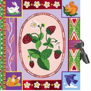 Eeboo Dagbog m. Lås - Jordbær