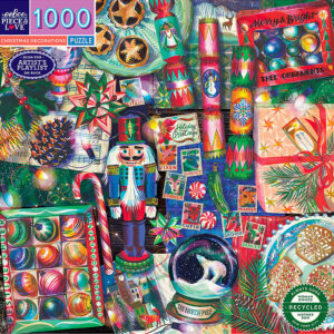 Eeboo Puslespil - 1000 brikker - Christmas Decorations