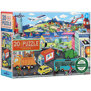 Eeboo Puslespil - 20 Brikker - 28x38 cm - Transportmidler
