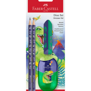 Faber-Castell Blyantsæt - Dinosaur - 4 Dele - Blå