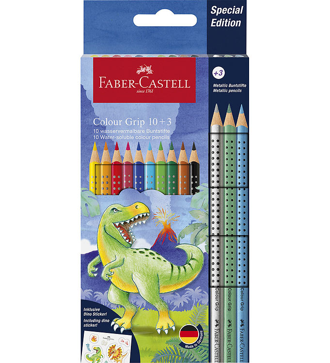 Faber-Castell Farveblyanter - 13 stk. - Grip Dino