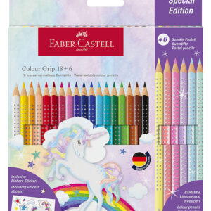 Faber-Castell Farveblyanter - Trekantet - Grip Unicorn - 18+6 st