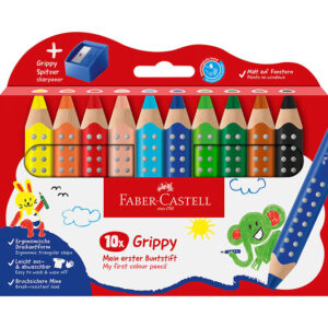 Faber-Castell Farveblyanter - XXL Jumbo Grip + Spidser - 10 stk.