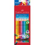 Faber-Castell Farveblyanter m. Viskelæder - Grip - 10 stk - Mult