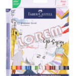 Faber-Castell Tuscher - 12 Stk. + Blander - Goldfaber Sketch