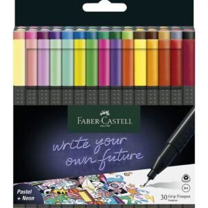Faber-Castell Tuscher - Grip Finepen - 30 stk - Pastel/Neon