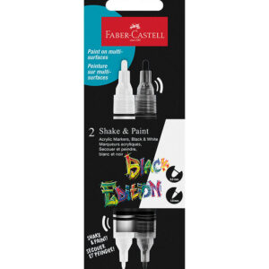 Faber-Castell Tuscher - Shake & Paint Acrylic - 2 Stk. - Sort/Hv