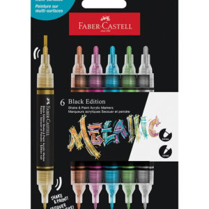 Faber-Castell Tuscher - Shake & Paint Akryl - 6 Stk. - Metallic