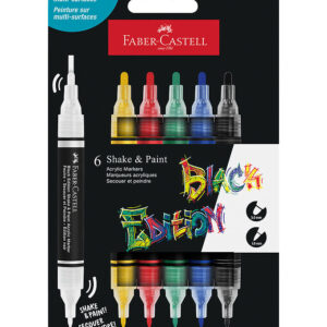 Faber-Castell Tuscher - Shake & Paint Akryl - 6 Stk. - Multi
