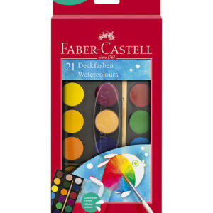 Faber-Castell Vandfarver - Akvarel - 21 Farver + 1 Pensel