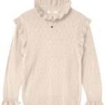 Fliink Bluse - Strik - Fame - Sandshell m. Hulmønster