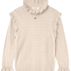 Fliink Bluse - Strik - Fame - Sandshell m. Hulmønster
