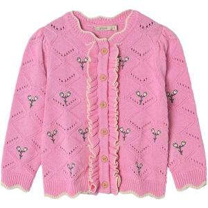 Fliink Cardigan - Strik - Mela Flower - Begonia Pink