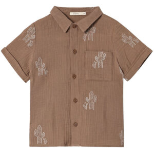 Fliink Skjorte k/æ - Hello - Pine Bark Cactus Aop