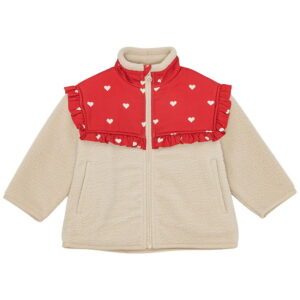 Flöss Fleecejakke - Ellen - Poppy Red/Soft White