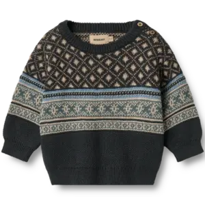 Julius Jacquard Pullover - Navy - 9 MDR.
