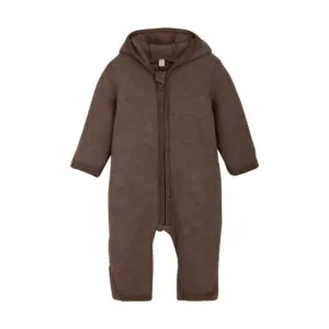 Køredragt Ører Uld Fleece - Brown Melange - 86