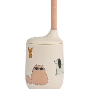 Liewood Kop m. Sugerør - Silikone - Ellis - Cats and Dogs/Sandy