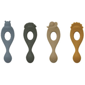 Liewood Skeer - Silikone - Liva - 4-pak - Safari/Blue Multi Mix