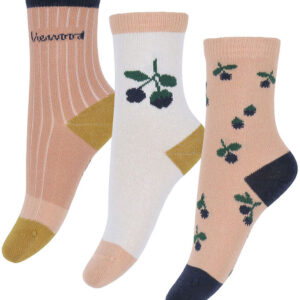 Liewood Strømper - 3-pak - Silas - Berry/Pale Tuscany