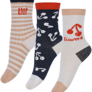 Liewood Strømper - 3-pak - Silas - Cherry Blossom/Classic Navy