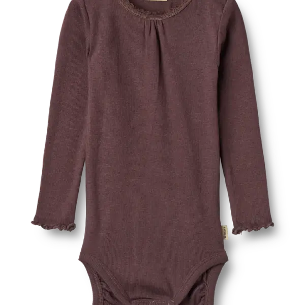 Lotta Rib Body Langærmet - Fudge - 9 MDR.