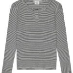 Mads Nørgaard Bluse - Rib - Stripe Tala - Sort/Vanilla Ice