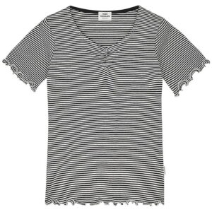 Mads Nørgaard T-shirt - Rib - Stripe Tiki - Sort/Vanilla Ice