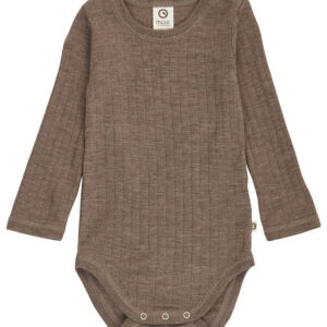 Müsli Body l/æ - Rib - Uld - Walnut Melange
