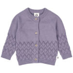 Müsli Cardigan - Strik - Leaf - Lilac Fog m. Hulmønster