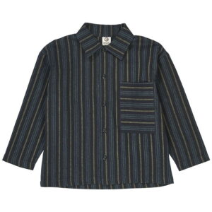 Müsli Skjorte - Stripe - Night Blue/Moss/Stormy Blue