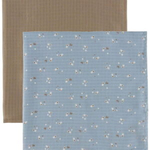 Müsli Stofbleer - 2-pak - 75x75 - Stars - Jasmin Blue/Balsam Cre