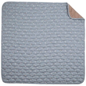 Müsli Tæppe - Quiltet - 90x90 cm - Stars - Jasmin Blue/Balsam Cr