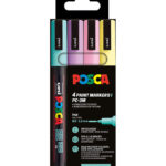 Posca Tuscher - PC-3M - 4 stk. - Afdæmpede farver